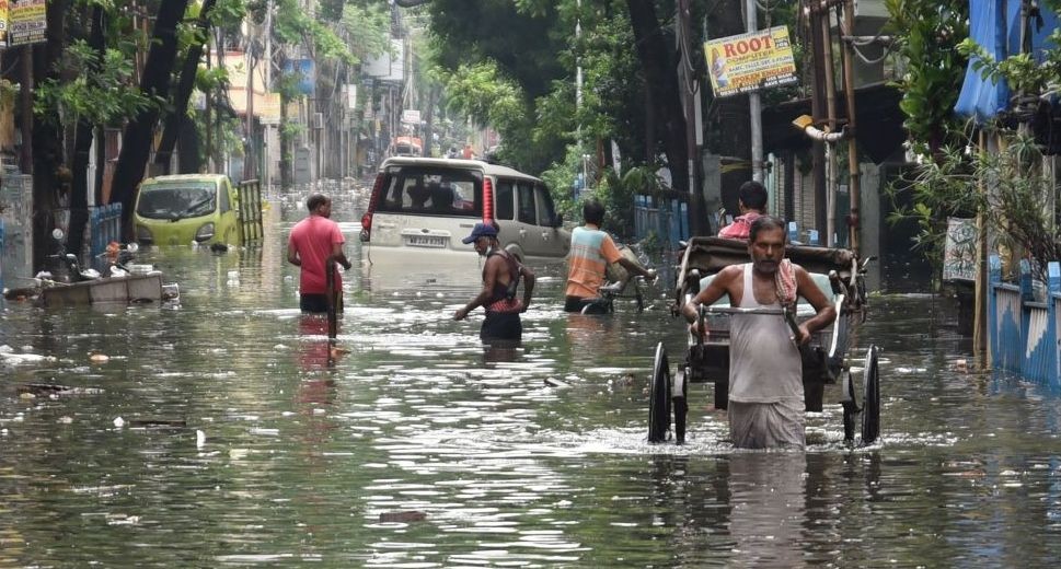 Heavy rains leave Kolka streets inundated on July 13, 2020. (Photo: IANS)